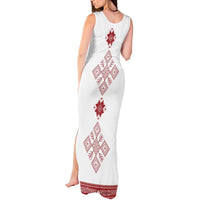 Latvia Jani Midsummer Tank Maxi Dress Red White Latvijas Auseklis
