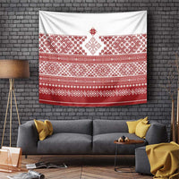 Latvia Jani Midsummer Tapestry Red White Latvijas Auseklis