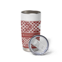Latvia Jani Midsummer Tumbler Cup Red White Latvijas Auseklis