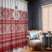 Latvia Jani Midsummer Window Curtain Red White Latvijas Auseklis
