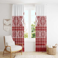 Latvia Jani Midsummer Window Curtain Red White Latvijas Auseklis