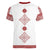 Latvia Jani Midsummer Women V-Neck T-Shirt Red White Latvijas Auseklis
