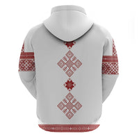Latvia Jani Midsummer Zip Hoodie Red White Latvijas Auseklis