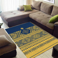 Latvia Jani Midsummer Area Rug Blue Gold Latvijas Auseklis