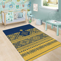 Latvia Jani Midsummer Area Rug Blue Gold Latvijas Auseklis