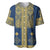 Latvia Jani Midsummer Baseball Jersey Blue Gold Latvijas Auseklis