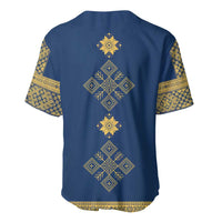 Latvia Jani Midsummer Baseball Jersey Blue Gold Latvijas Auseklis