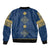 Latvia Jani Midsummer Bomber Jacket Blue Gold Latvijas Auseklis