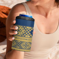 Latvia Jani Midsummer 4 in 1 Can Cooler Tumbler Blue Gold Latvijas Auseklis