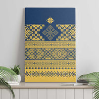 Latvia Jani Midsummer Canvas Wall Art Blue Gold Latvijas Auseklis