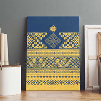 Latvia Jani Midsummer Canvas Wall Art Blue Gold Latvijas Auseklis