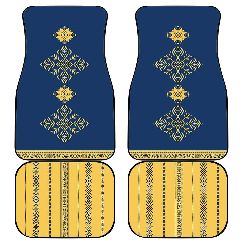 Latvia Jani Midsummer Car Mats Blue Gold Latvijas Auseklis