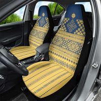 Latvia Jani Midsummer Car Seat Cover Blue Gold Latvijas Auseklis