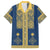 Latvia Jani Midsummer Family Matching Long Sleeve Bodycon Dress and Hawaiian Shirt Blue Gold Latvijas Auseklis