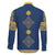 Latvia Jani Midsummer Family Matching Long Sleeve Bodycon Dress and Hawaiian Shirt Blue Gold Latvijas Auseklis