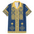 Latvia Jani Midsummer Family Matching Mermaid Dress and Hawaiian Shirt Blue Gold Latvijas Auseklis