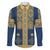 Latvia Jani Midsummer Family Matching Puletasi and Hawaiian Shirt Blue Gold Latvijas Auseklis