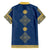 Latvia Jani Midsummer Family Matching Short Sleeve Bodycon Dress and Hawaiian Shirt Blue Gold Latvijas Auseklis