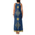 Latvia Jani Midsummer Family Matching Tank Maxi Dress and Hawaiian Shirt Blue Gold Latvijas Auseklis
