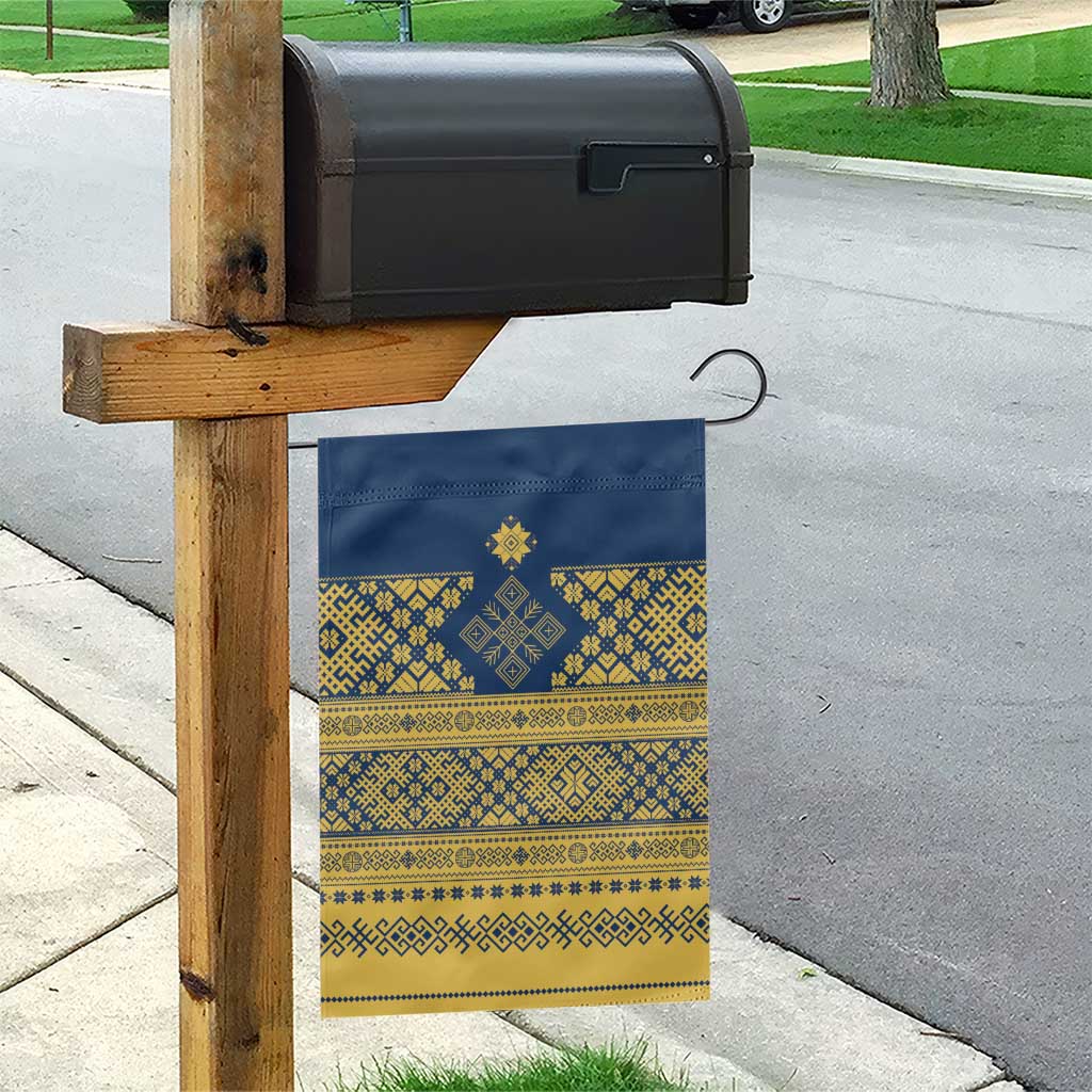 Latvia Jani Midsummer Garden Flag Blue Gold Latvijas Auseklis