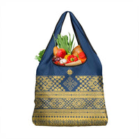 Latvia Jani Midsummer Grocery Bag Blue Gold Latvijas Auseklis
