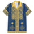Latvia Jani Midsummer Hawaiian Shirt Blue Gold Latvijas Auseklis