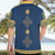 Latvia Jani Midsummer Hawaiian Shirt Blue Gold Latvijas Auseklis