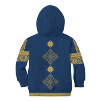 Latvia Jani Midsummer Kid Hoodie Blue Gold Latvijas Auseklis