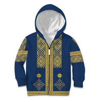 Latvia Jani Midsummer Kid Hoodie Blue Gold Latvijas Auseklis