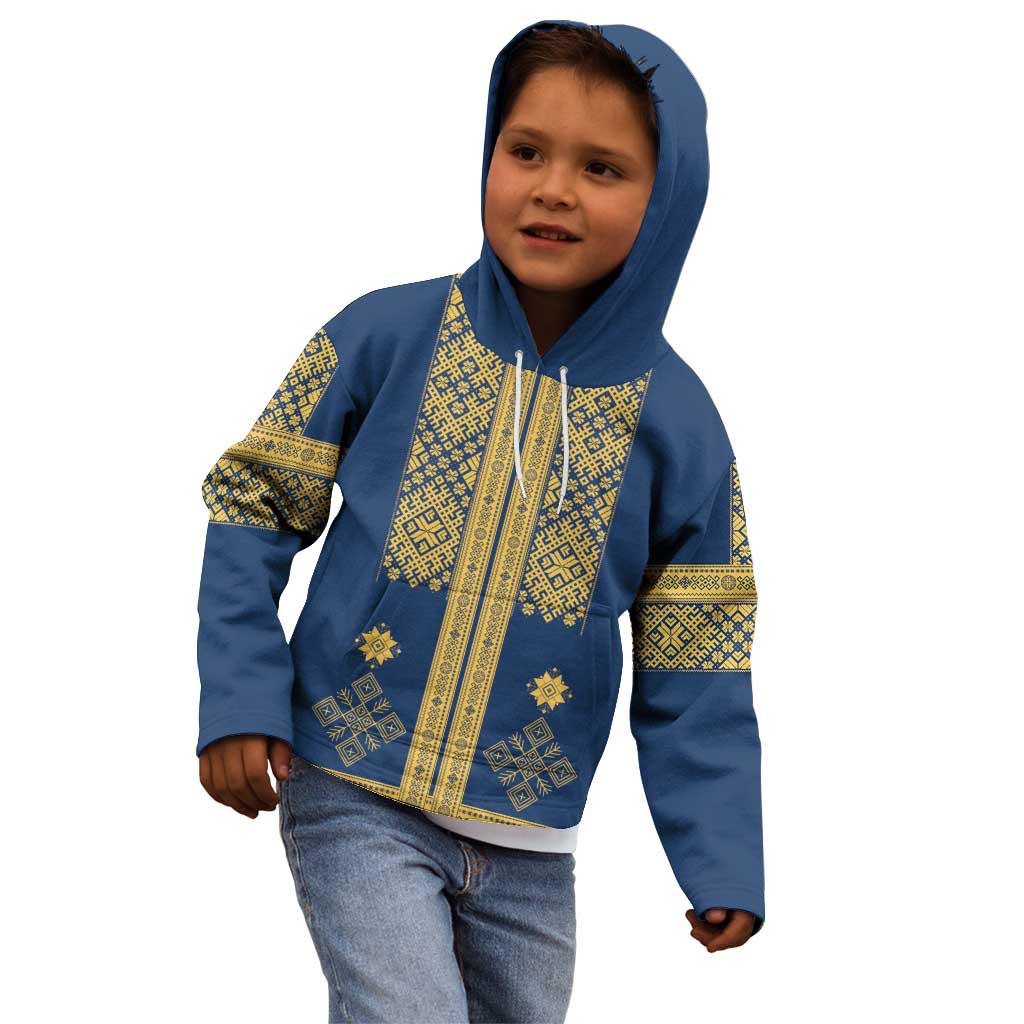 Latvia Jani Midsummer Kid Hoodie Blue Gold Latvijas Auseklis