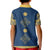 Latvia Jani Midsummer Kid Polo Shirt Blue Gold Latvijas Auseklis