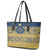 Latvia Jani Midsummer Leather Tote Bag Blue Gold Latvijas Auseklis
