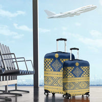 Latvia Jani Midsummer Luggage Cover Blue Gold Latvijas Auseklis