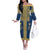 Latvia Jani Midsummer Off The Shoulder Long Sleeve Dress Blue Gold Latvijas Auseklis