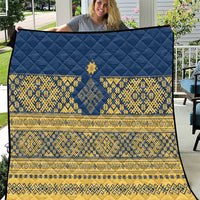 Latvia Jani Midsummer Quilt Blue Gold Latvijas Auseklis