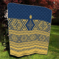 Latvia Jani Midsummer Quilt Blue Gold Latvijas Auseklis