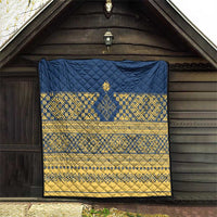 Latvia Jani Midsummer Quilt Blue Gold Latvijas Auseklis
