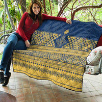 Latvia Jani Midsummer Quilt Blue Gold Latvijas Auseklis