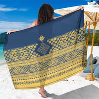 Latvia Jani Midsummer Sarong Blue Gold Latvijas Auseklis