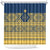 Latvia Jani Midsummer Shower Curtain Blue Gold Latvijas Auseklis