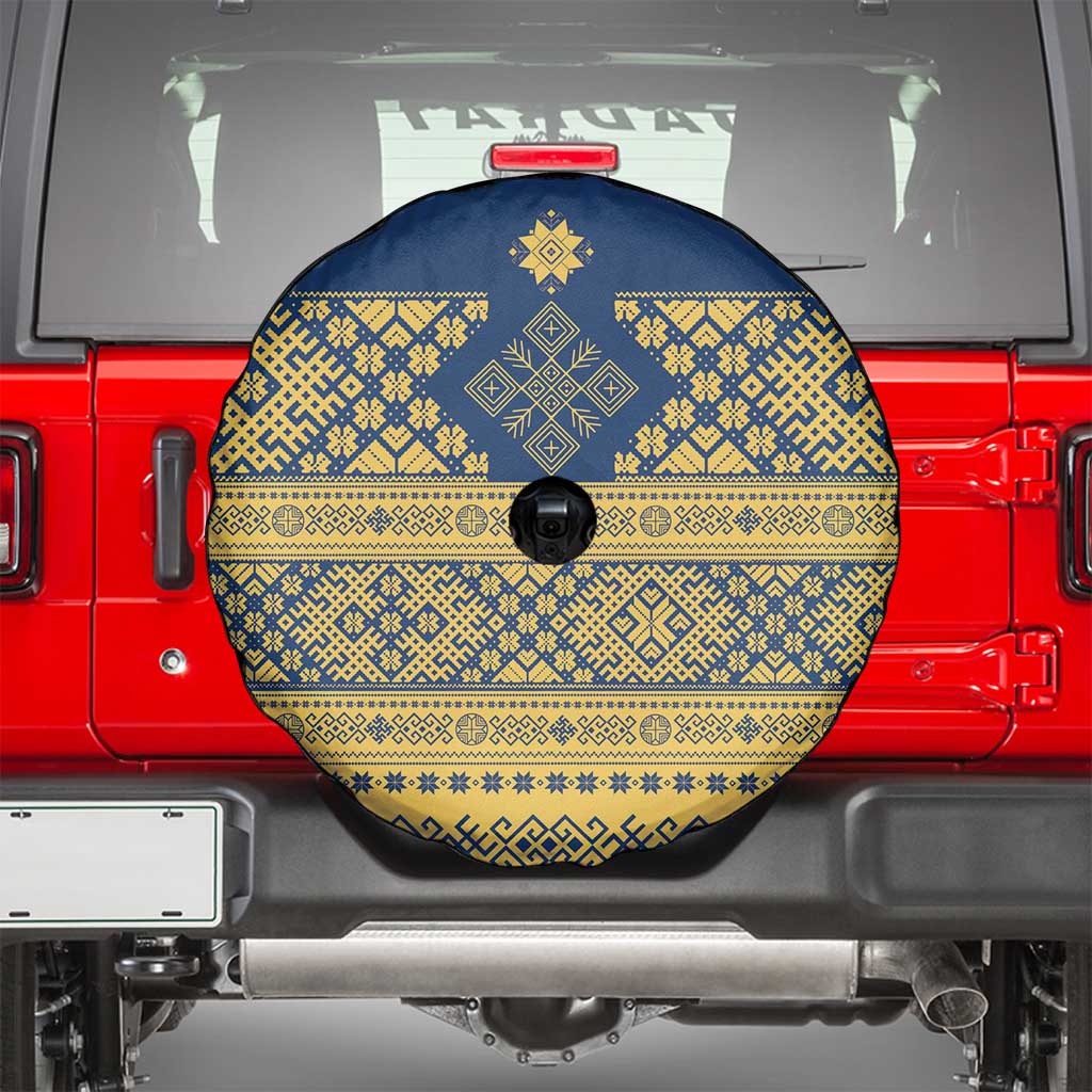 Latvia Jani Midsummer Spare Tire Cover Blue Gold Latvijas Auseklis