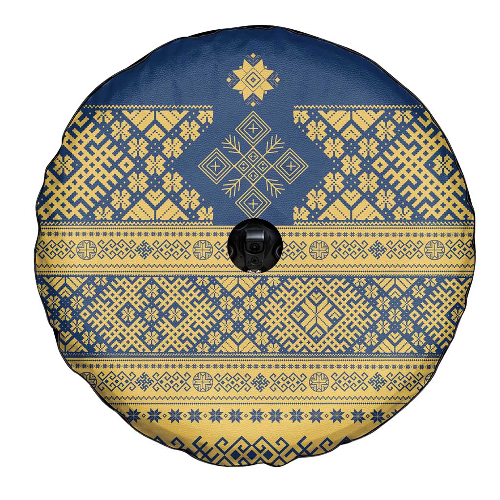 Latvia Jani Midsummer Spare Tire Cover Blue Gold Latvijas Auseklis