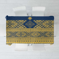 Latvia Jani Midsummer Tablecloth Blue Gold Latvijas Auseklis