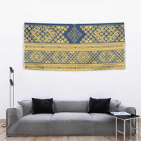 Latvia Jani Midsummer Tapestry Blue Gold Latvijas Auseklis