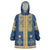 Latvia Jani Midsummer Wearable Blanket Hoodie Blue Gold Latvijas Auseklis