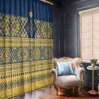 Latvia Jani Midsummer Window Curtain Blue Gold Latvijas Auseklis