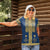 Latvia Jani Midsummer Women Polo Shirt Blue Gold Latvijas Auseklis