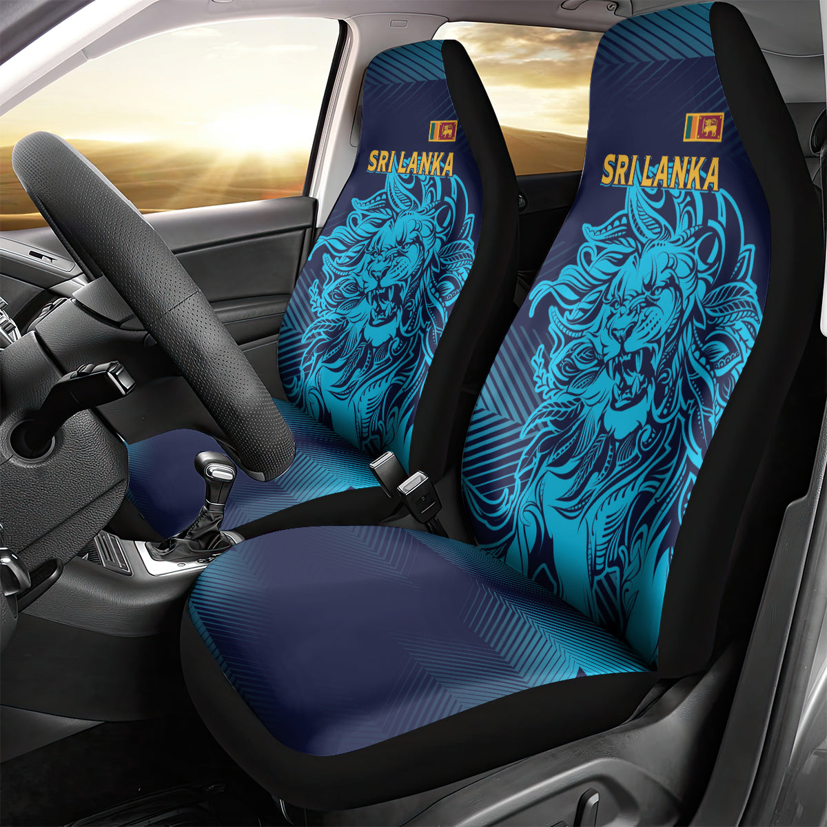 Sri Lanka Cricket Lion World Cup 2024 Car Seat Cover Gradient Inspiration LT7 - Wonder Print Shop