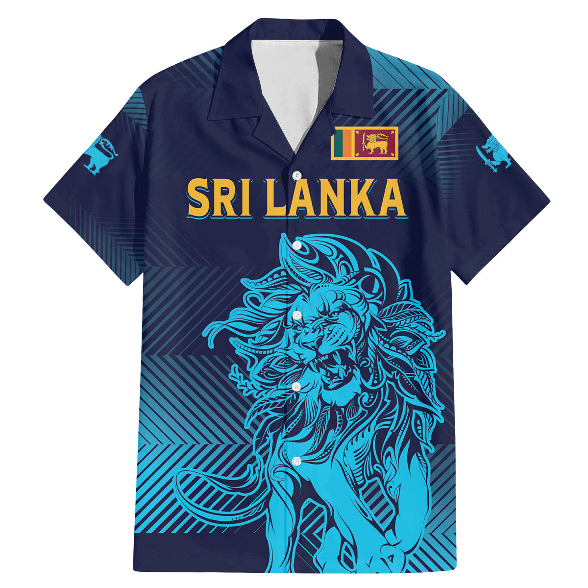 Sri Lanka Cricket Lion World Cup 2024 Family Matching Mermaid Dress and Hawaiian Shirt Gradient Inspiration LT7 - Wonder Print Shop