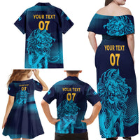 Sri Lanka Cricket Lion World Cup 2024 Family Matching Off Shoulder Maxi Dress and Hawaiian Shirt Gradient Inspiration LT7 - Wonder Print Shop